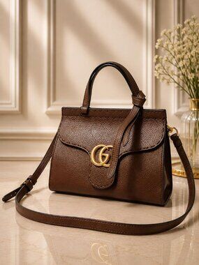 Authentic Gucci GG Marmont Mini Top Handle Shoulder Bag